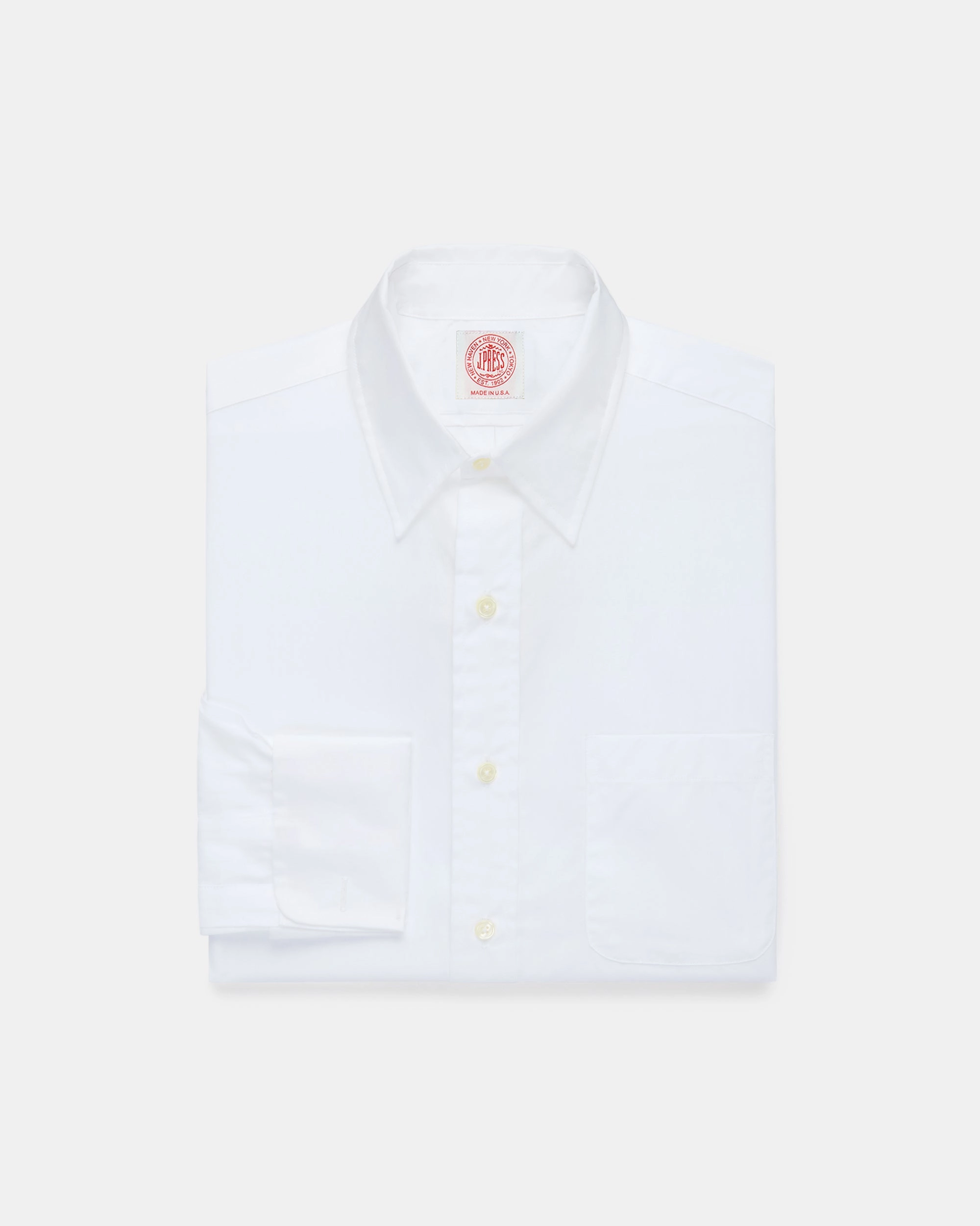 Holiday Outfit Made-in-USA Broadcloth Point Collar French Cuff Dress Shirt - Classic Fit
