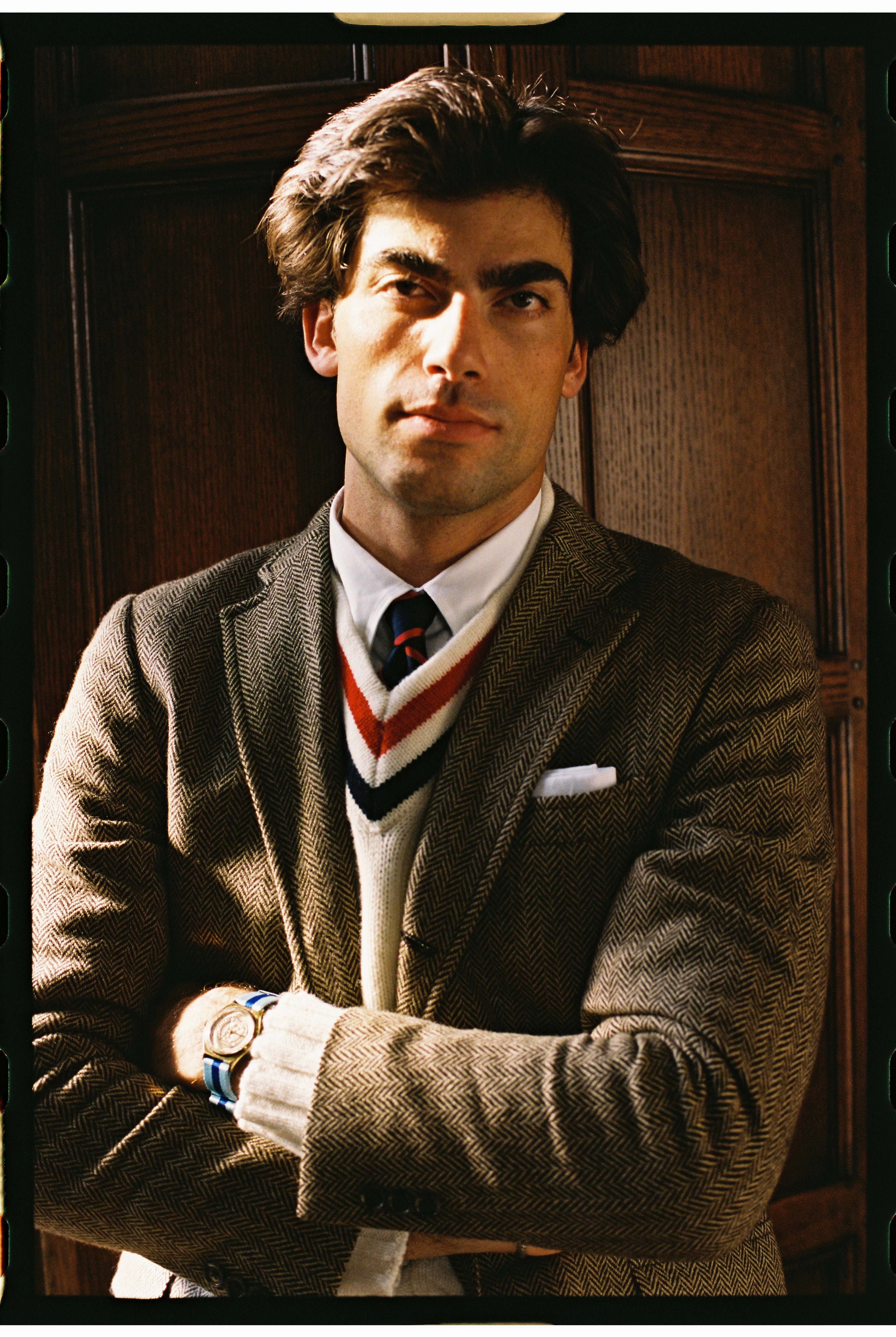 Made-in-USA Brown & Tan Herringbone Lambswool Sport Coat Sharp Look Wear Business casual