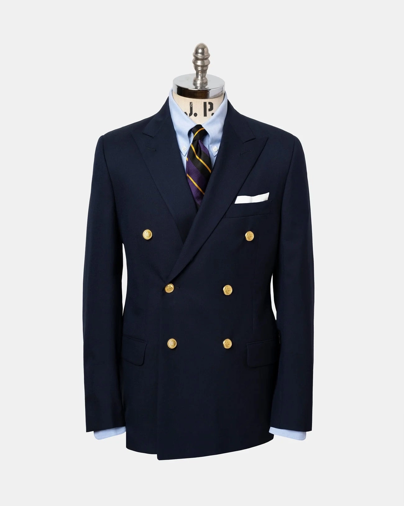 Made-in-USA Double-Breasted Navy Tropical Wool Blazer Stylish Comfort