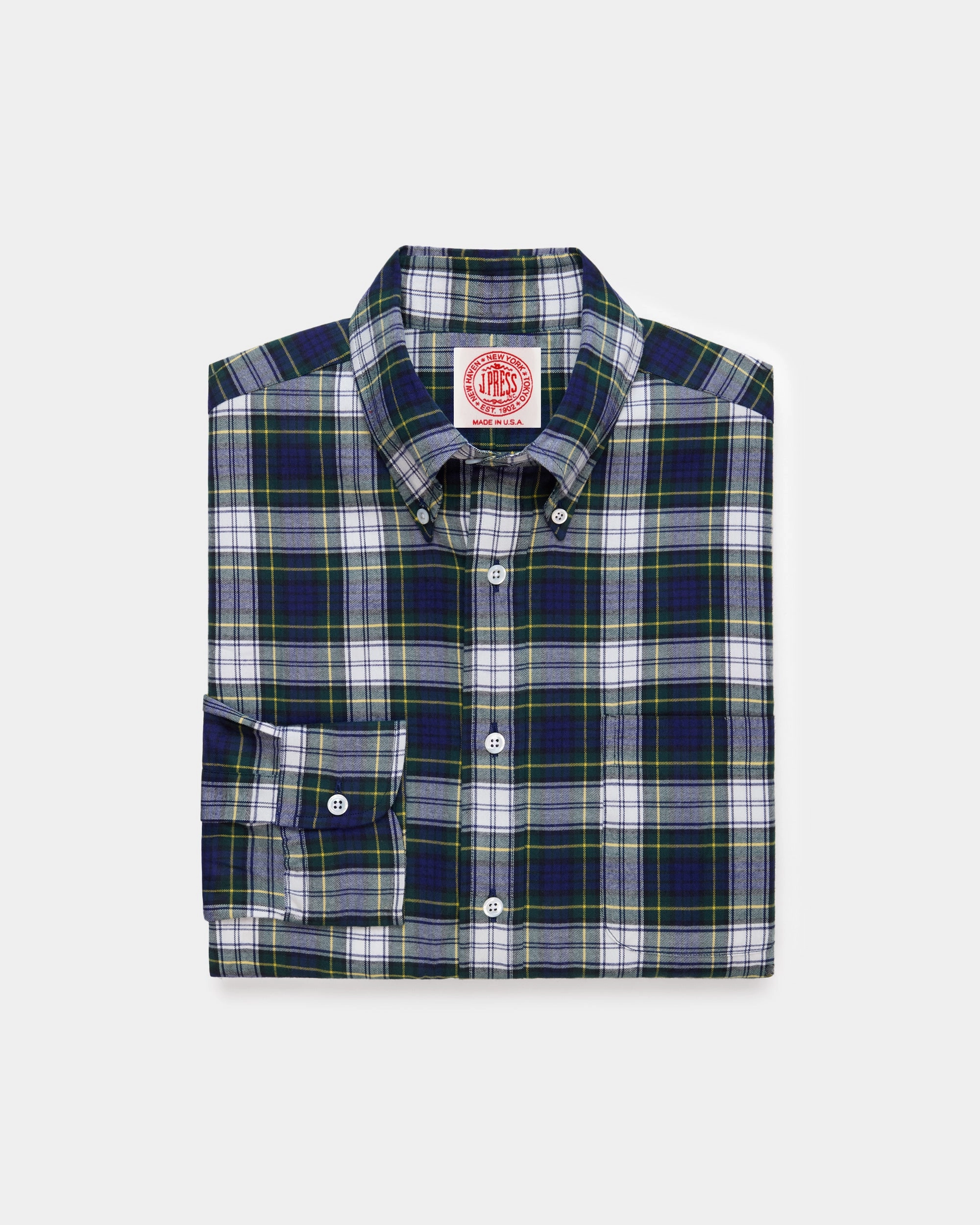 Linen blend Seamless Sides Made-in-USA Dress Gordon Tartan Flannel Sport Shirt - Classic Fit
