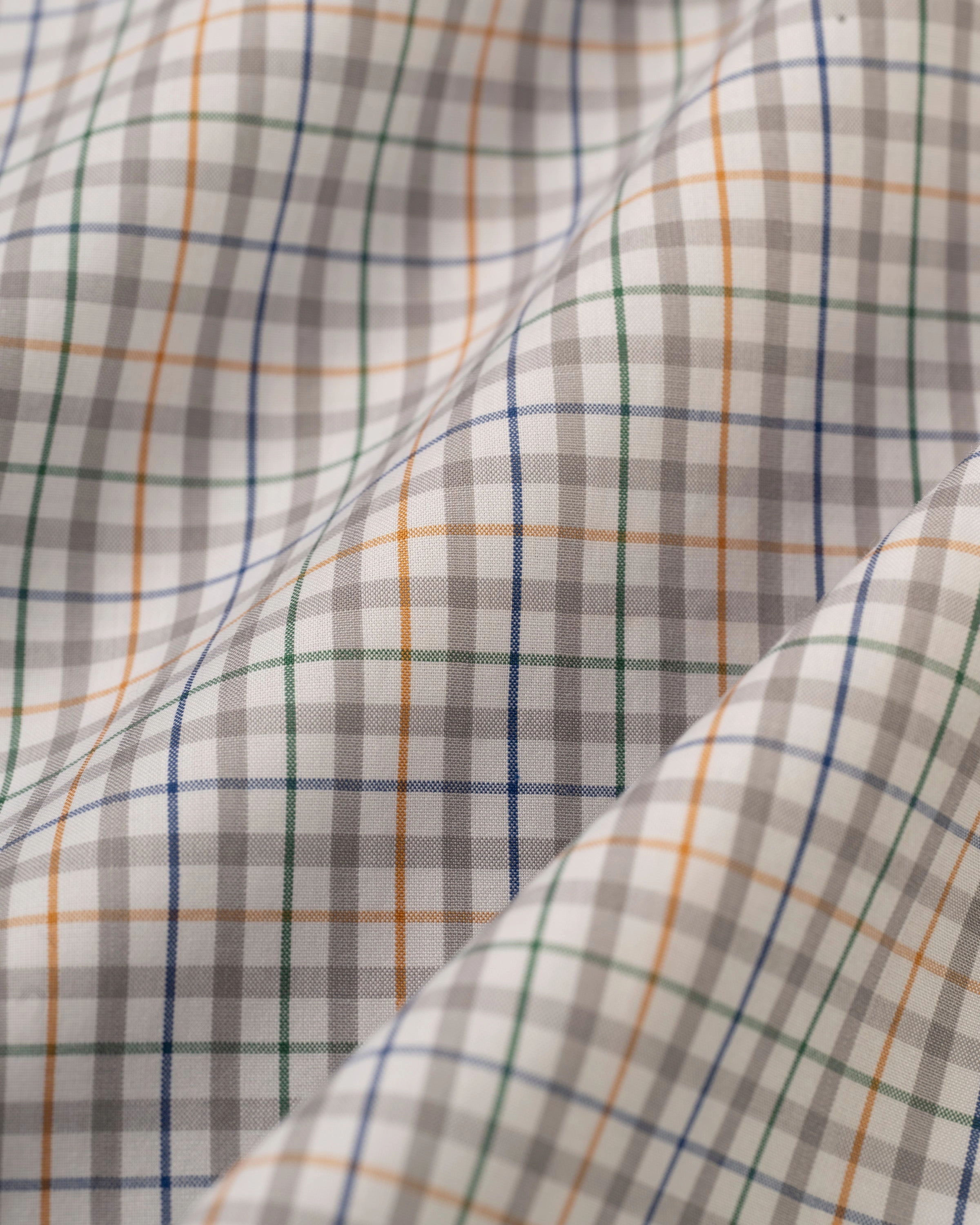 Street Style Made-in-USA Grey & Gold Check Sport Shirt - Classic Fit
