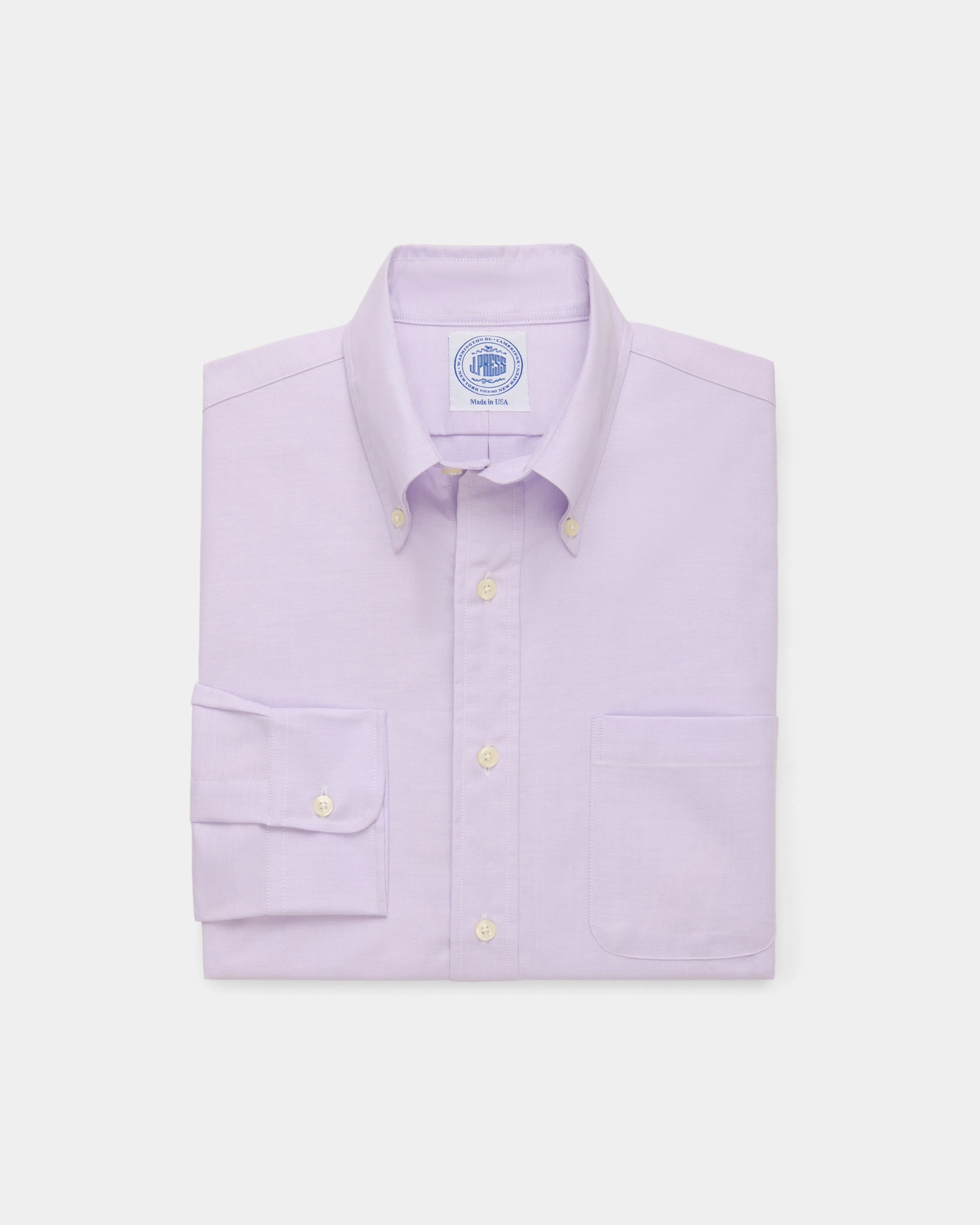 Made-in-USA Purple Oxford Cloth Button Down Shirt  - Classic Fit Anti-static