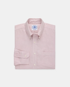 Local Favorite Gift Idea Made-in-USA Red University Stripe Oxford Dress Shirt - Classic Fit