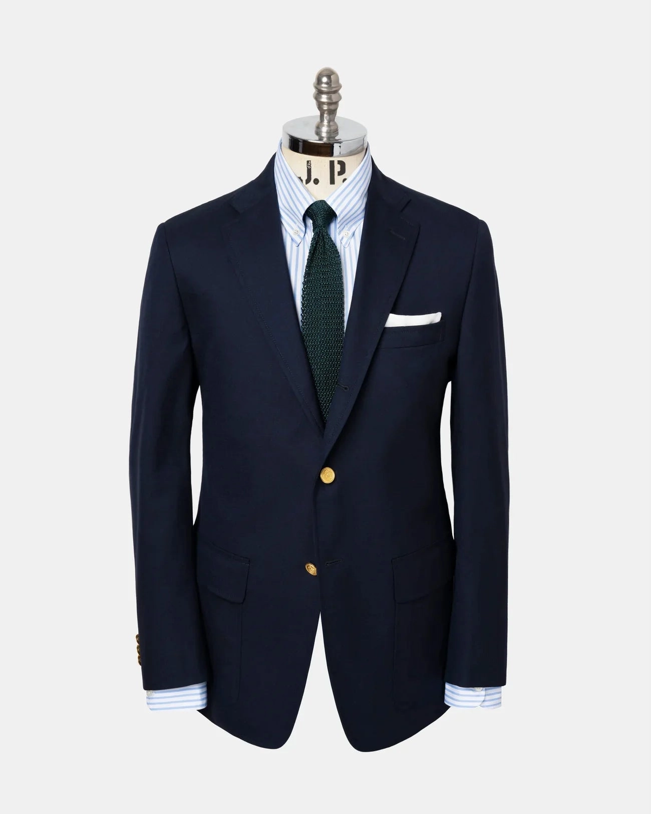 Made-in-USA Soft Make Solid Navy Tropical Wool Ivy Blazer Dapper Tailored Look