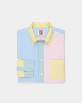 Made-in-USA Solid Colorblock Oxford Cloth Fun Shirt Tailored Style