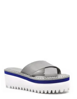 Madison Sandals In Grey Contoured Support Luxe Texture