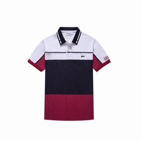 Male Lacoste Regular Fit Color block Cotton Piqu?? Polo  Red Casual Essentials Wear