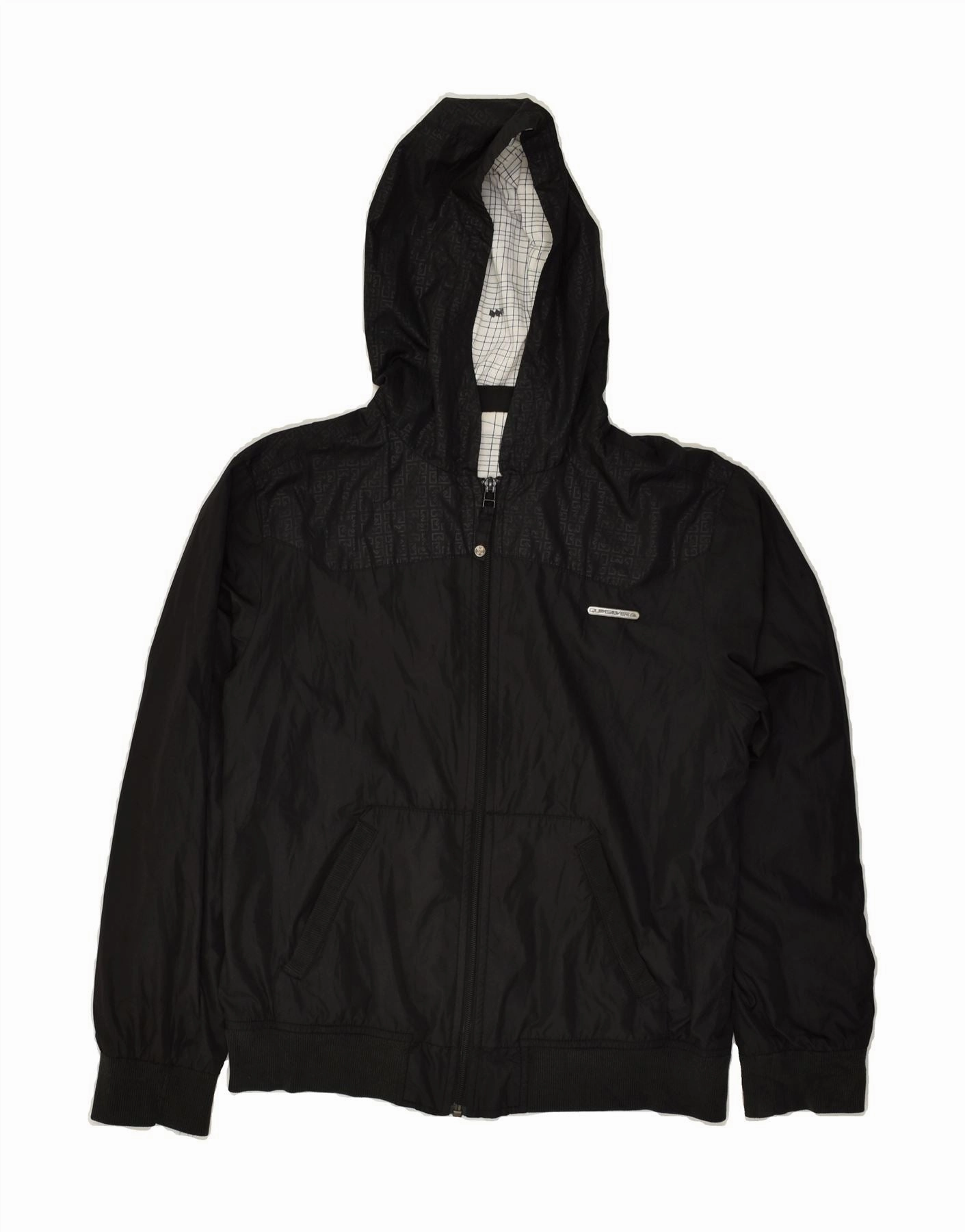 Honor Heavy Duty QUIKSILVER Boys Hooded Bomber Jacket 13-14 Years Black Polyester