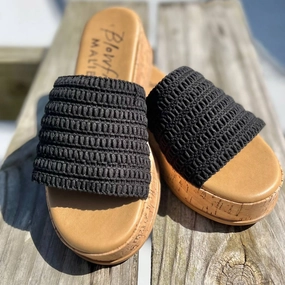 Maracelia Crochet Wedge In Black Toe Free Comfy Height