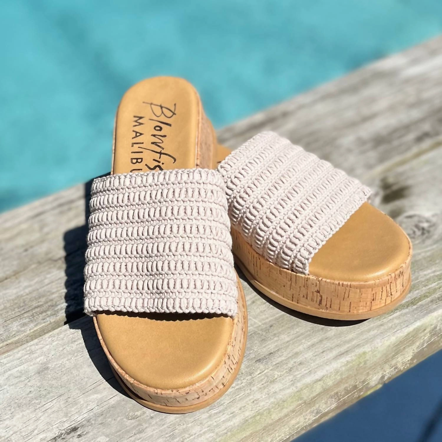 Smart Build Maracelia Crochet Wedge In Off White