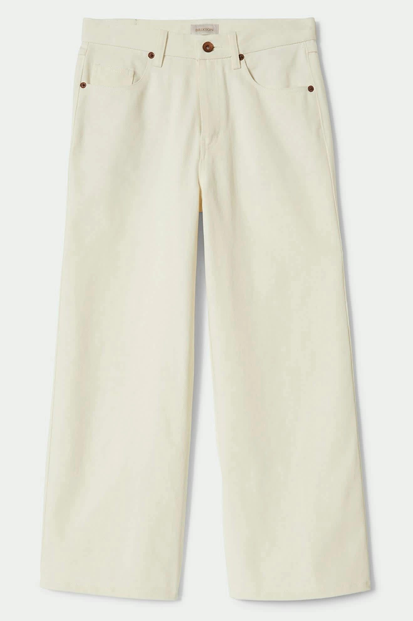 Margo Cropped 5-Pocket Pant - Off White Lightweight Fabric Abrasion Resistant Material