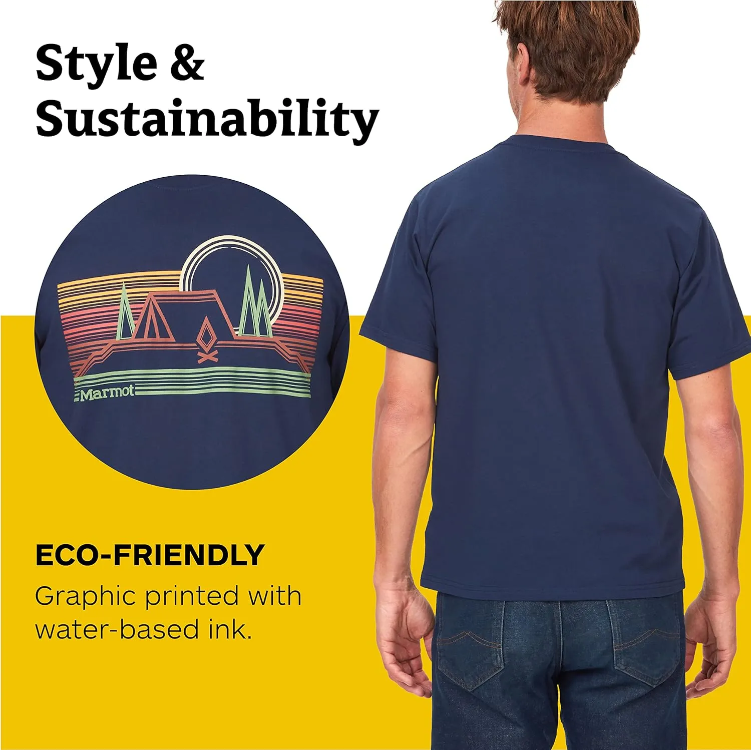 MARMOT Men's Logo T-Shirts - Printed Graphic on Cotton Tee