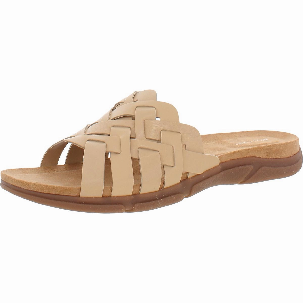 Marsha Womens Woven Leather Wedge Sandals Even Pressure