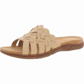 Marsha Womens Woven Leather Wedge Sandals Even Pressure