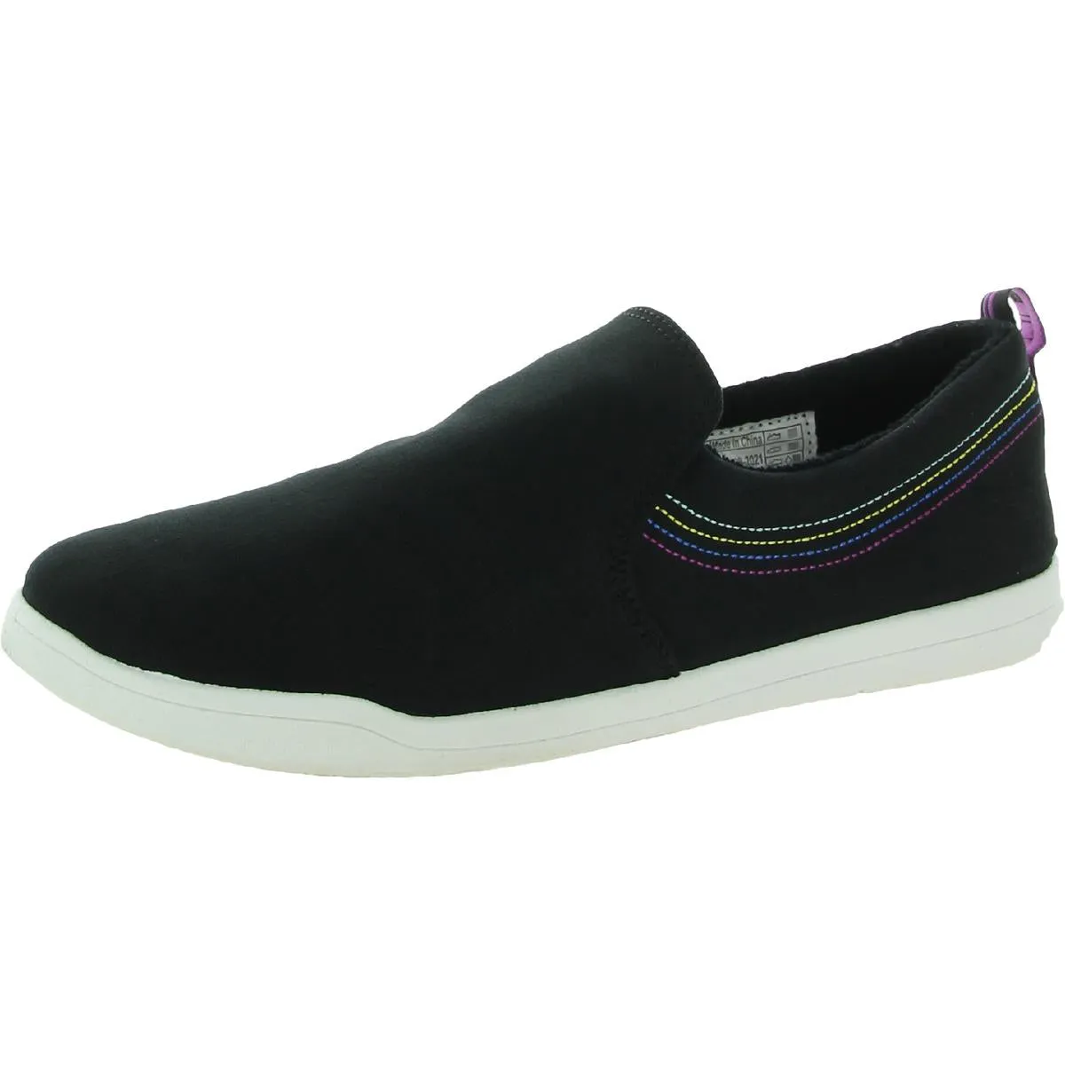 Style Driven Clear Power Marshall Womens Canvas Laceless Slip-On Sneakers