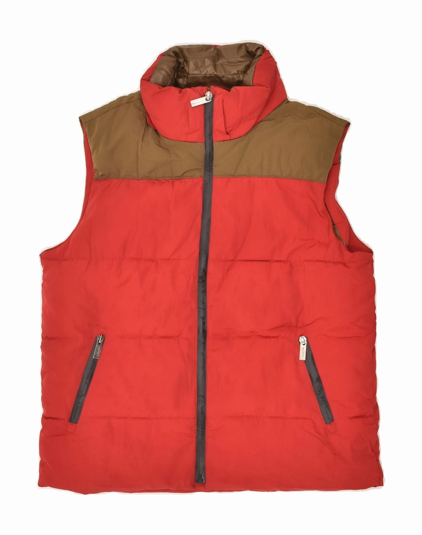 Active Fit Shock Absorbent Padding MASSIMO DUTTI Boys Padded Gilet 11-12 Years Red Colourblock Polyester