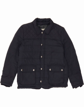 MASSIMO DUTTI Boys Padded Jacket 9-10 Years Navy Blue Polyester Road Trip Essential Warmth
