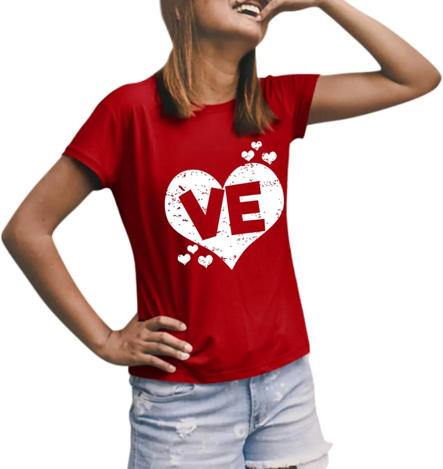 Matching T Shirts for Couples LO VE Print Short Sleeve Tops Blouse Matching Couple Set Outfits His & Hers T-Shirts