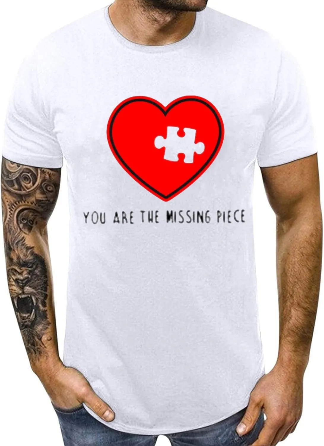 Matching T Shirts for Couples LO VE Print Short Sleeve Tops Blouse Matching Couple Set Outfits His & Hers T-Shirts