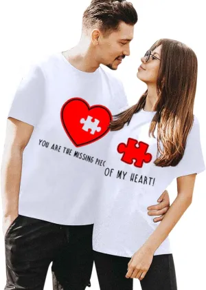 Matching T Shirts for Couples LO VE Print Short Sleeve Tops Blouse Matching Couple Set Outfits His & Hers T-Shirts