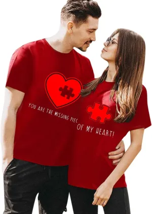 Matching T Shirts for Couples LO VE Print Short Sleeve Tops Blouse Matching Couple Set Outfits His & Hers T-Shirts