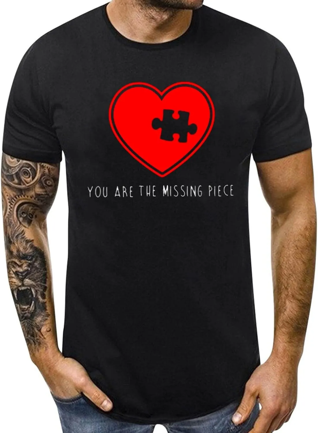 Matching T Shirts for Couples LO VE Print Short Sleeve Tops Blouse Matching Couple Set Outfits His & Hers T-Shirts