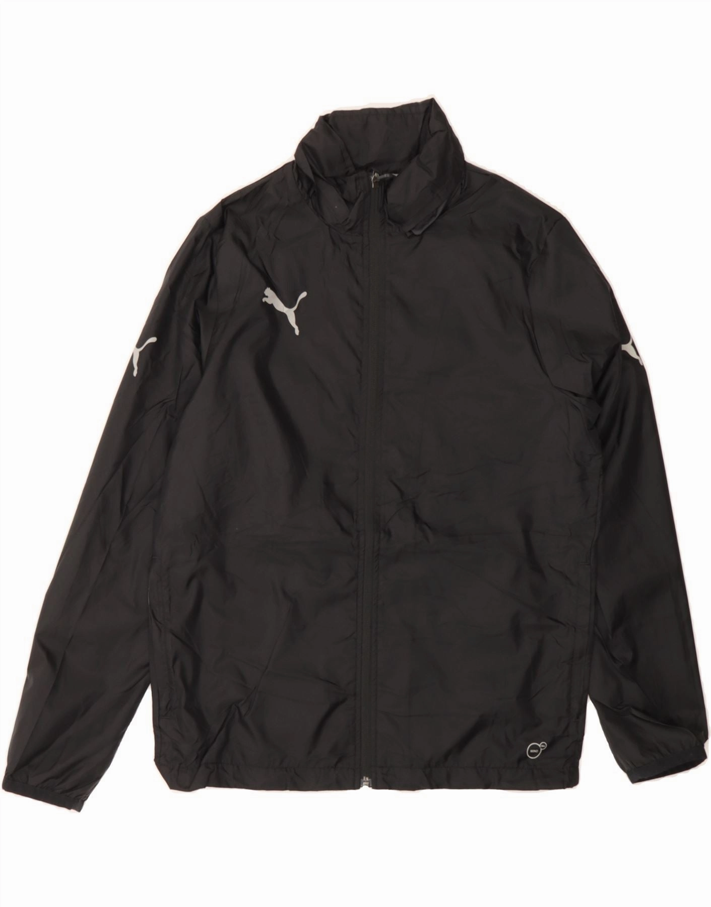 PUMA Boys Rain Jacket 13-14 Years XL Black Polyester Fall Friendly police officers