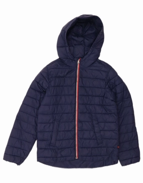 holiday BENETTON Boys Hooded Padded Jacket 11-12 Years 2XL Navy Blue Polyamide