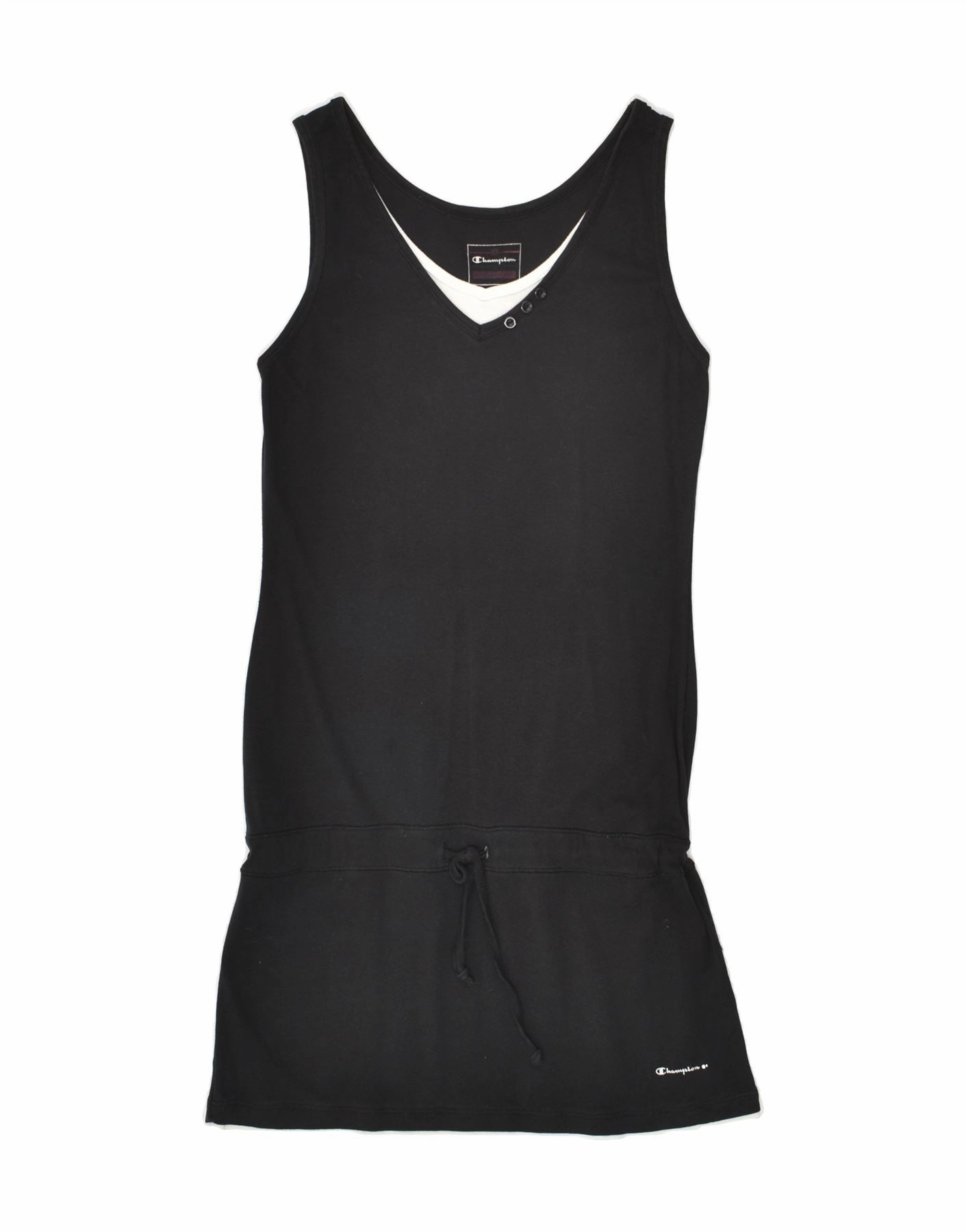 CHAMPION Girls T-Shirt Dress 14-15 Years Large Black Comfortable fit dress Linen Soft