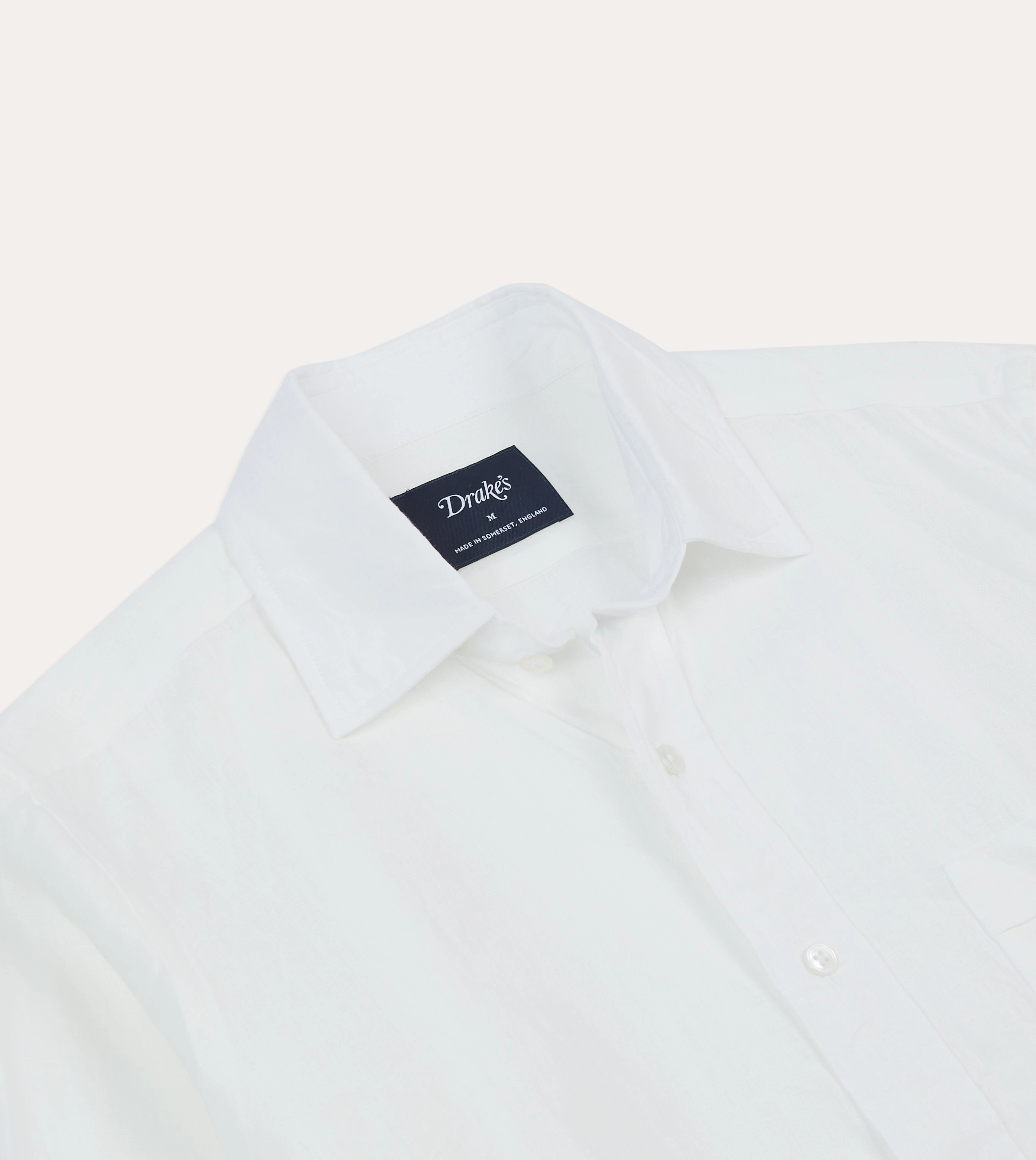 Ecru Linen Spread Collar Shirt shopping spree Denim Blend