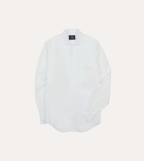 Tropical theme All day wearability Ecru Linen Spread Collar Shirt