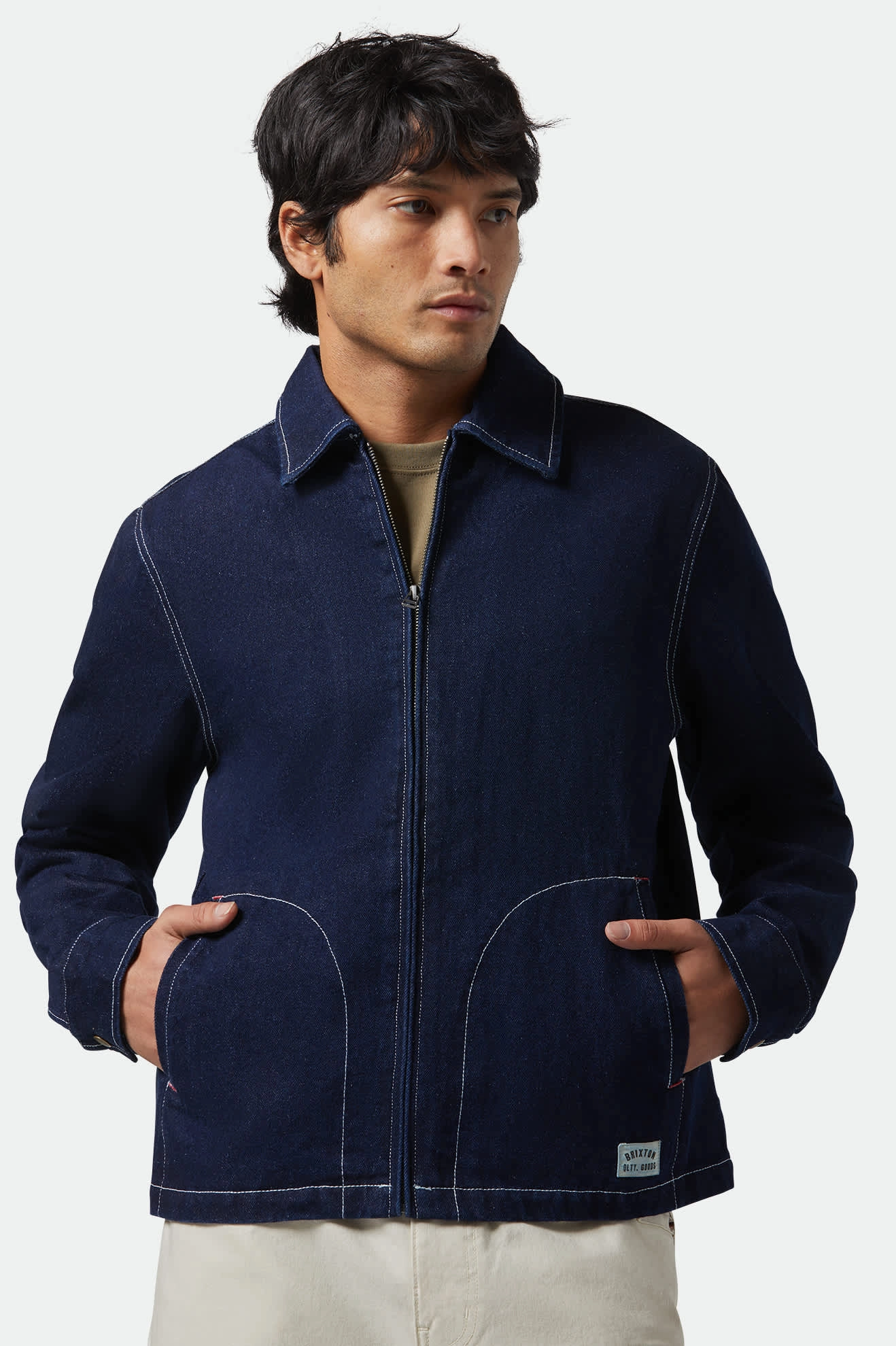 Smooth Finish Compact Fit Mechanic Garage Jacket - Rinse Denim