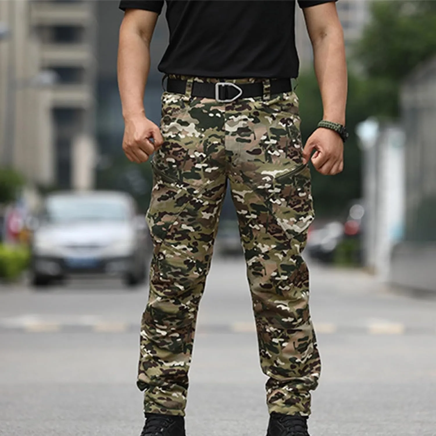Men Hiking Pants Water Resistant Tactical Pants Lightweight Military Pant Outdoor Work Cargo Pants Multi-Pocket