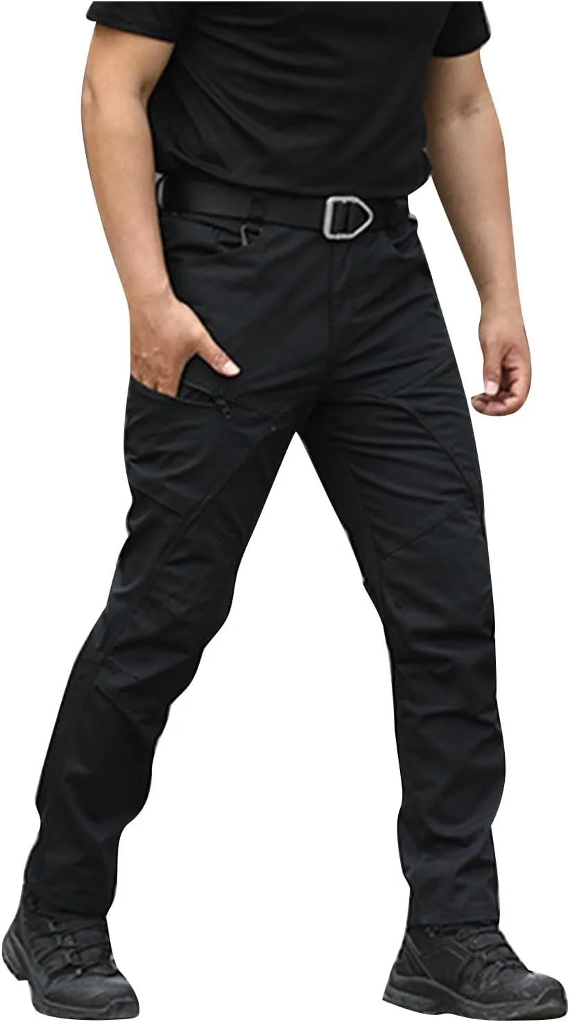 Men Hiking Pants Water Resistant Tactical Pants Lightweight Military Pant Outdoor Work Cargo Pants Multi-Pocket