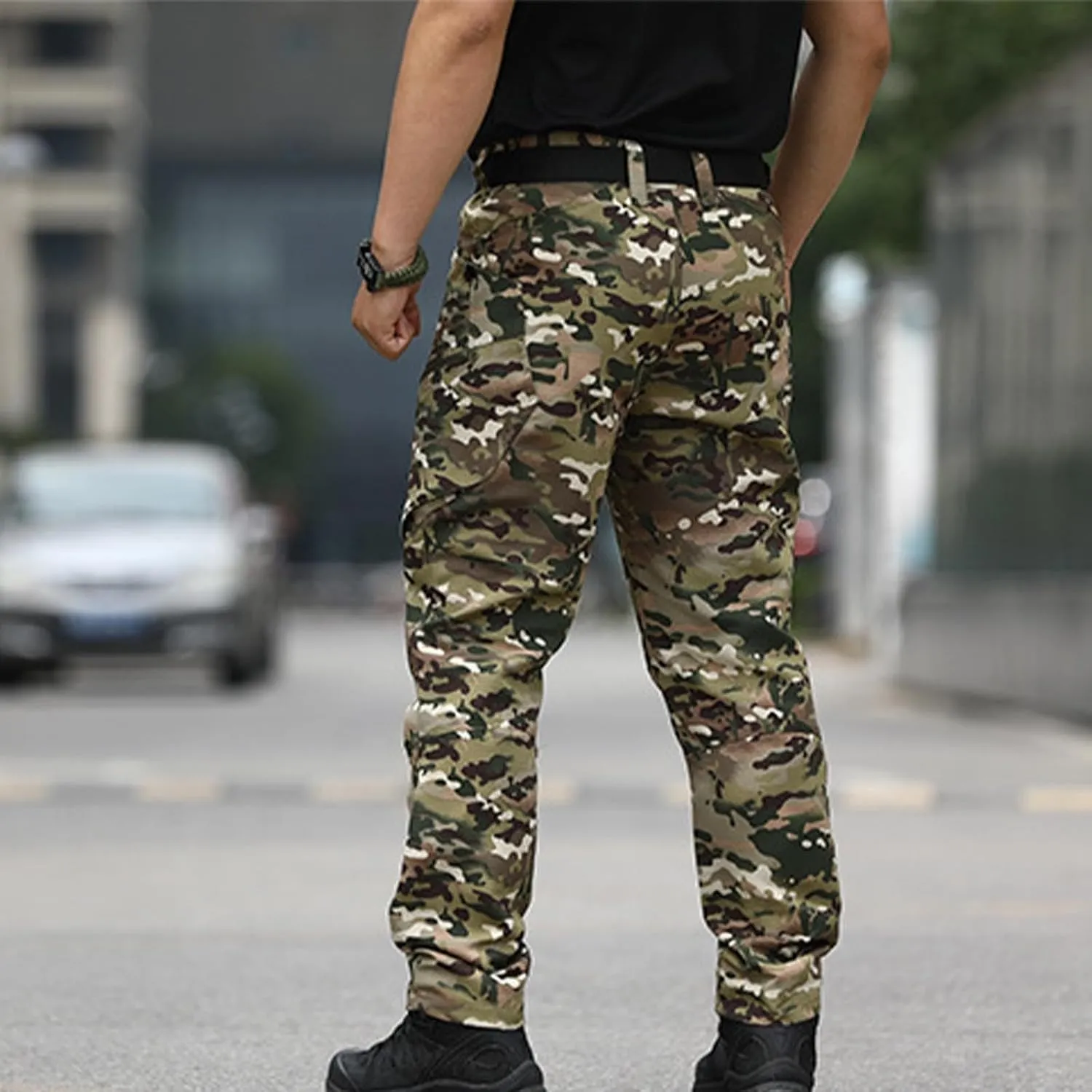 Men Hiking Pants Water Resistant Tactical Pants Lightweight Military Pant Outdoor Work Cargo Pants Multi-Pocket