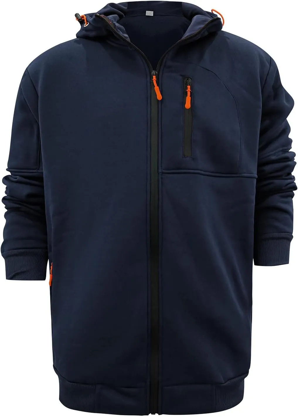 Men Hoodies Full Zip Up Lightweight Big and Tall Sweatshirt Casual Long Sleeve Sports Hooded Jacket Fall Winter Tops