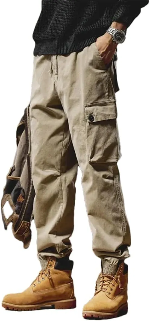 Men Outdoor Hiking Joggers Multi Pocket Trousers Streetwear Cargo Jogger Pants