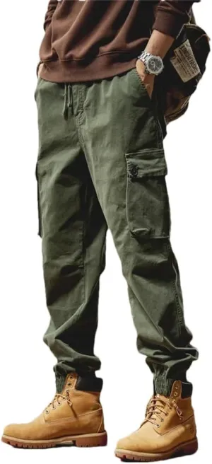 Men Outdoor Hiking Joggers Multi Pocket Trousers Streetwear Cargo Jogger Pants