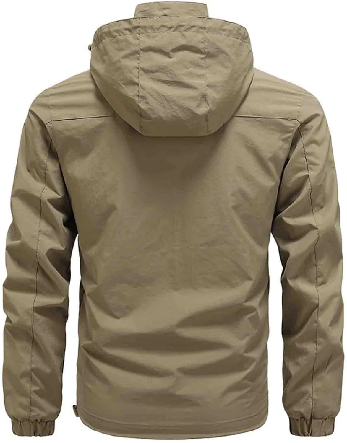 Men Rain Jackets Lightweight Waterproof Windbreaker with Hood Plus Size Raincoat Outdoor Cycling Running Track Jacket