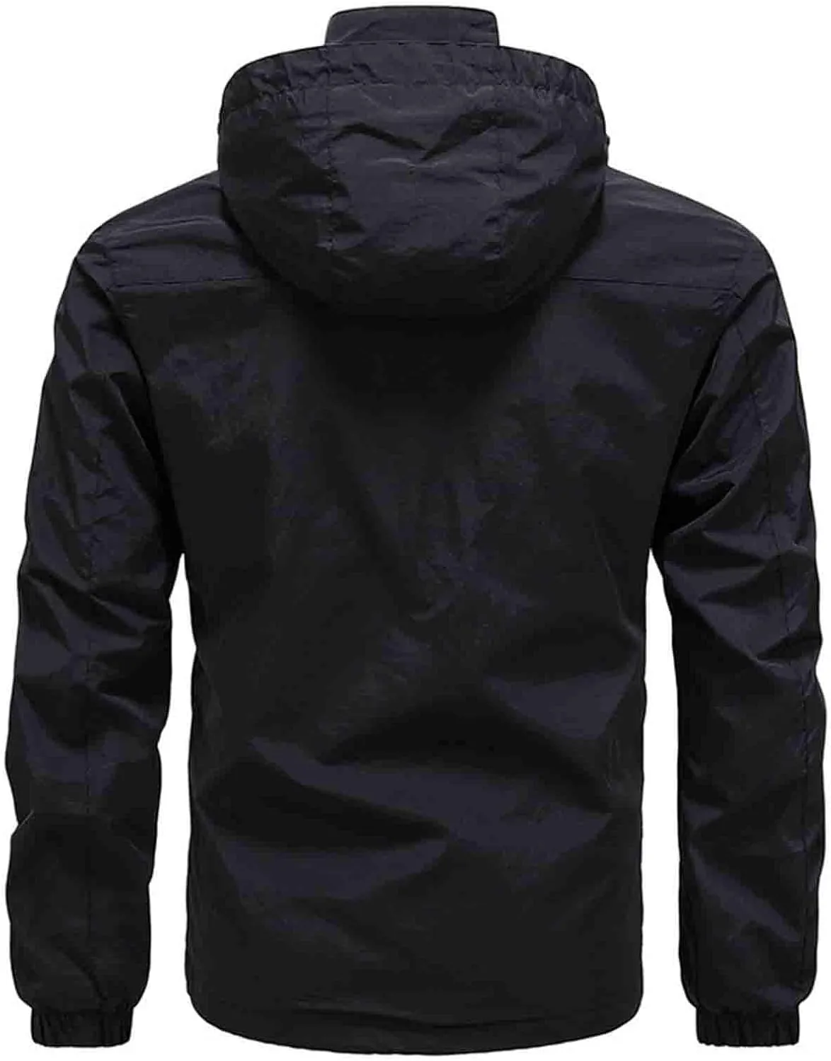 Men Rain Jackets Lightweight Waterproof Windbreaker with Hood Plus Size Raincoat Outdoor Cycling Running Track Jacket