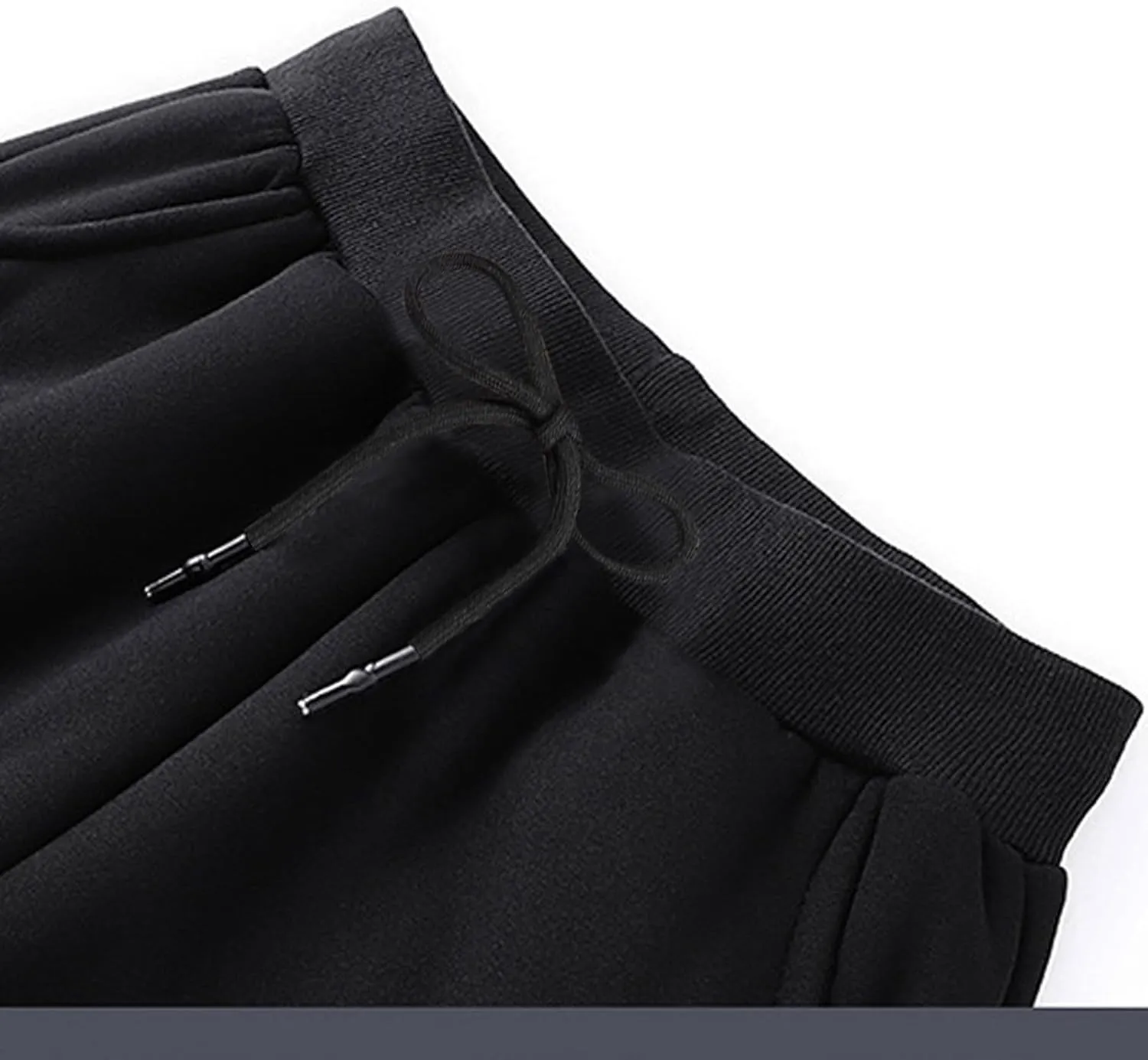 Men Winter Fleece Lined Stretch Sweatpant Cozy Casual Drawstring Elastic Waist Cargo Pant Outdoor Hiking Pant Pockets