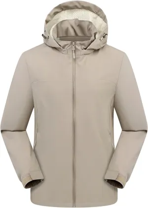 Men Women Rain Jackets Hooded Waterproof Windbreaker With Pockets Unisex Fall Winter Outdoor Hiking Travel Raincoats