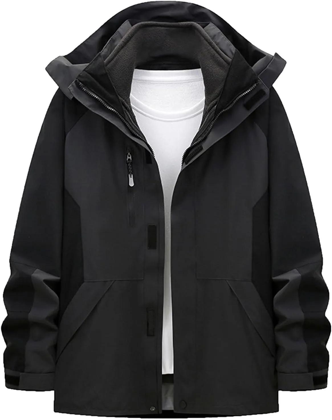 Men Women Rain Jackets Unisex Windbreaker Warm Fall Winter Rain Coat Lightweight Waterproof Outdoor Hiking Raincoats