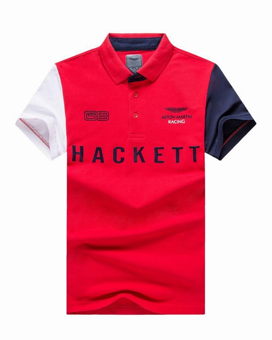 Men??s Aston Martin Polo T-Shirt- Red ,White and Navy Blue Comfy Touch