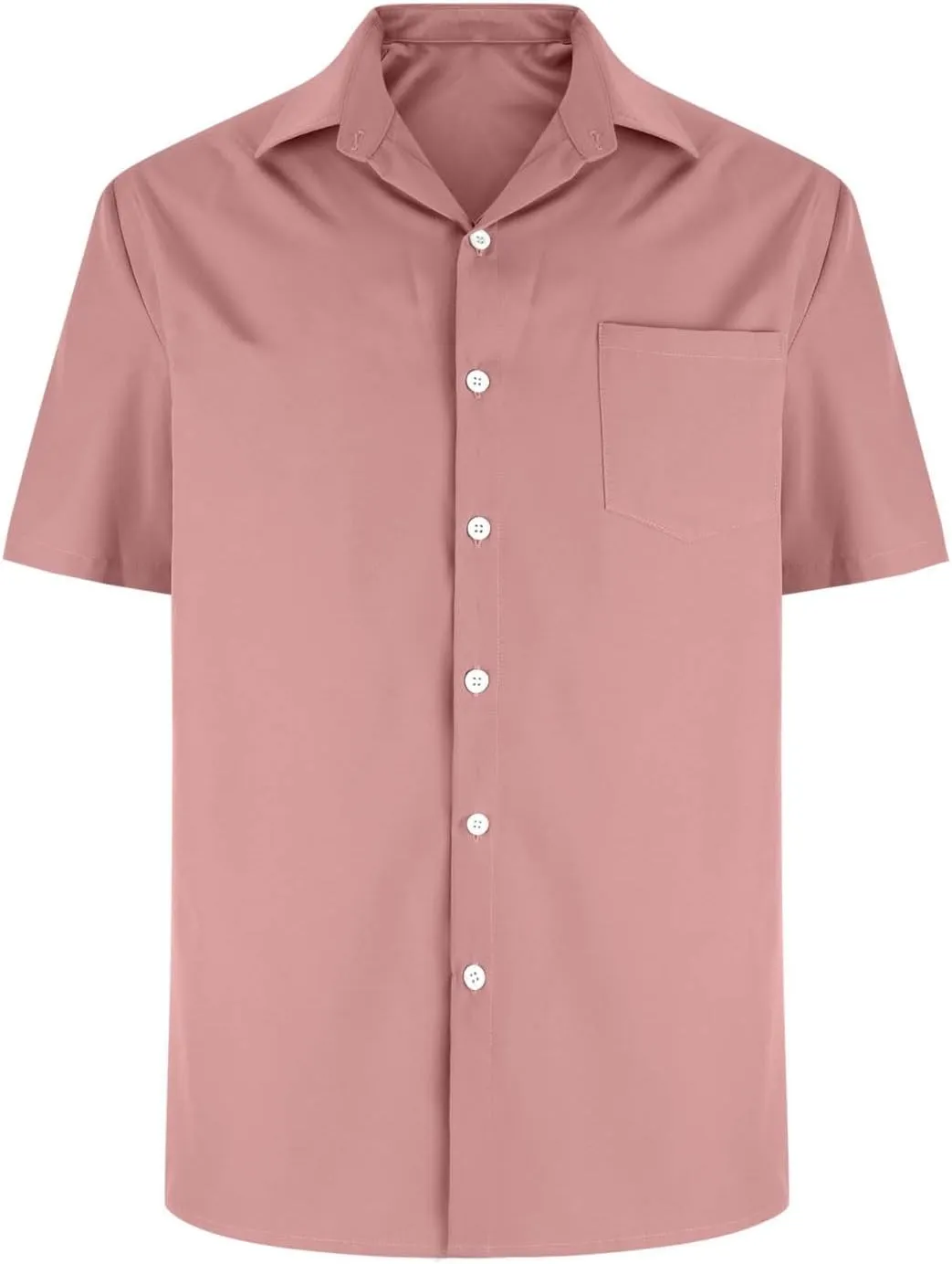 Men's Button Down Short Sleeve Shirts Casual Summer Beach Wedding Hawaiian Shirts with Pocket Vacation Tee Loose Fit