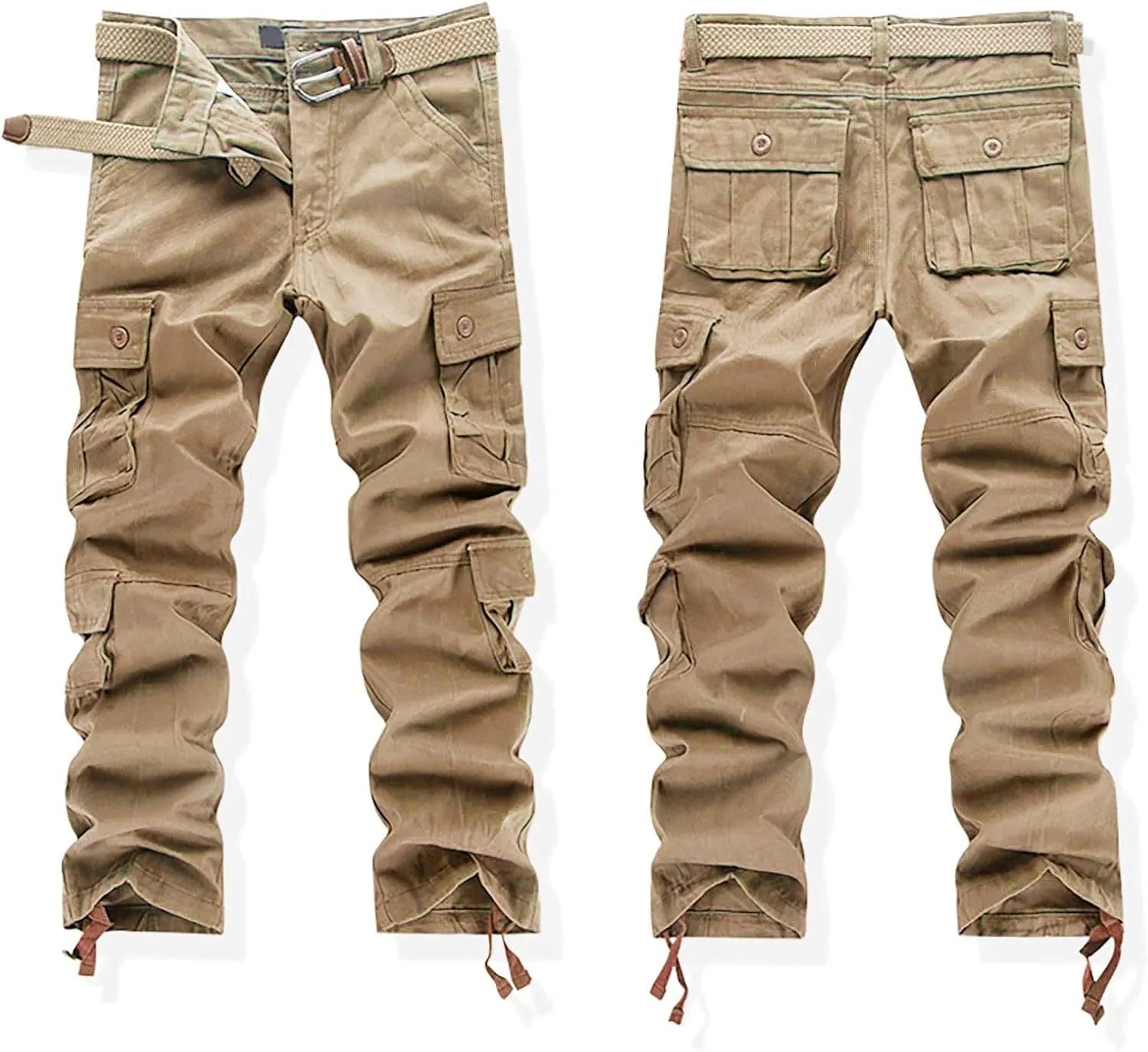 Men's Camo Cargo Pants Trousers Hiking Pants 8 Pocket Plain Comfort Breathable Outdoor Daily Work Pants for Hiking