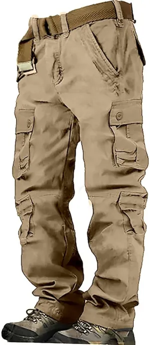 Men's Camo Cargo Pants Trousers Hiking Pants 8 Pocket Plain Comfort Breathable Outdoor Daily Work Pants for Hiking