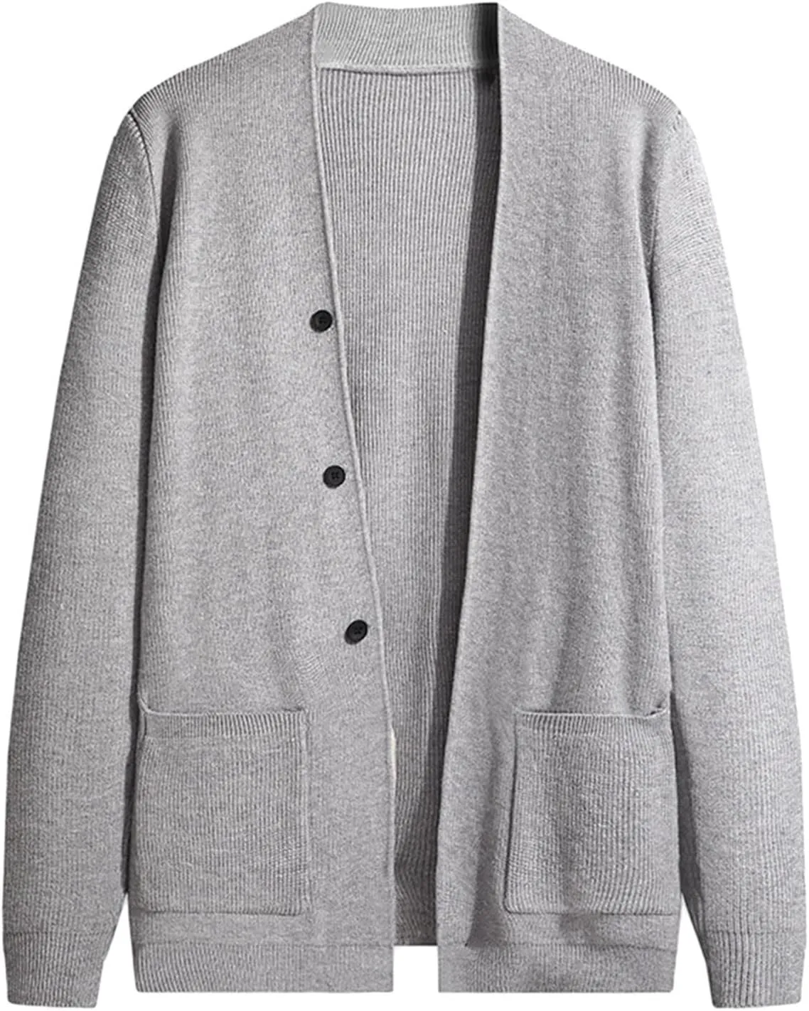 Mens Cardigan Sweaters with Buttons Mens Solid Long Sleeve V Neck Cardigan Button Down Sweaters Coat with Front Pocket