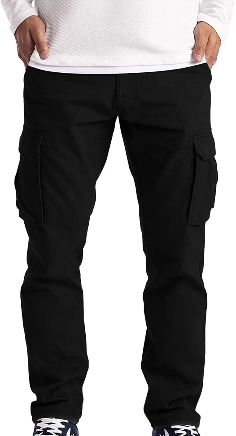 Men's Cargo Jogger Sweatpants Casual Cotton Cargo Pants Gym Sweatpants Trousers Mens Long Outdoor Hiking Work