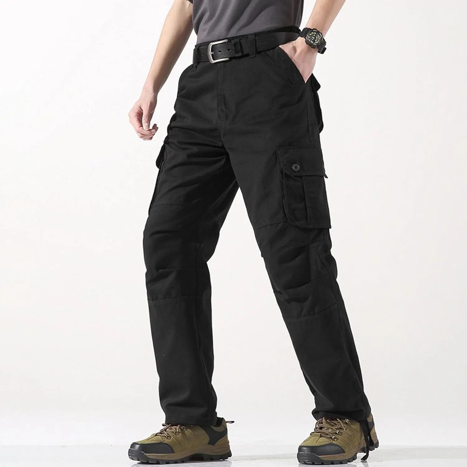 Mens Cargo Pant Drying Casual Pants Multi Pocket Outdoor Sports Hiking Loose Workout Joggers Stretch Sweatpants Mens